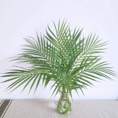 Artificial Areca Palm Leaves, 8 Pcs Faux Tropical Palm Tree Leaves Stems For Floral Arrangement, Hawaiian Luau, Jungle Beach Wedding Party Decor | Wayfair North America