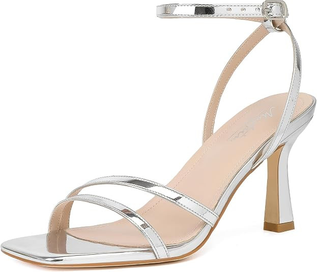 Mostrin Womens Sandals Strappy Heels for Women Ankle Strap Lace Up Heels Square Open Toe Heels Ti... | Amazon (US)