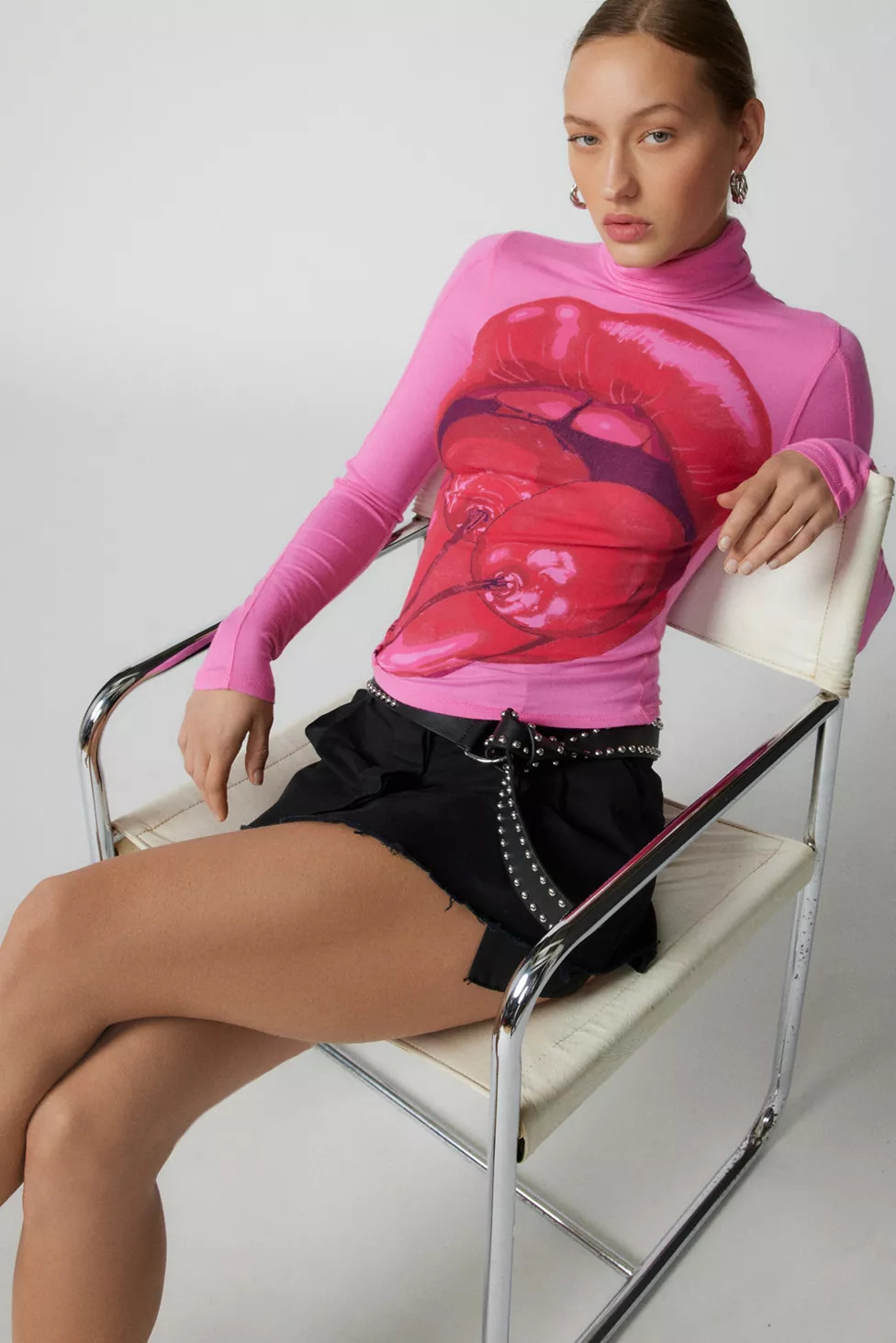 UO Sierra Cherry Turtleneck Top | Urban Outfitters (US and RoW)