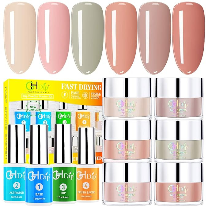 Dip Powder Nail Kit Acrylic Nail Dip Powder Kit G643 (6 nude color) | Amazon (US)