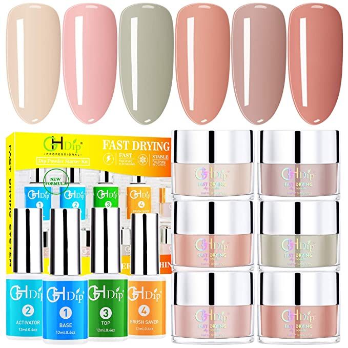 Dip Powder Nail Kit Acrylic Nail Dip Powder Kit G643 (6 nude color) | Amazon (US)