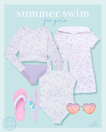 Lilac summer swim for girls 
Walmart swim
Rash guard swim 
Matching sister swimsuits 

#LTKfamily #LTKswim #LTKkids