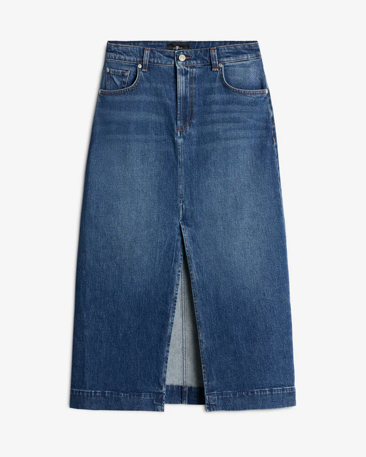 Amber Denim Midi Skirt | 7 For All Mankind