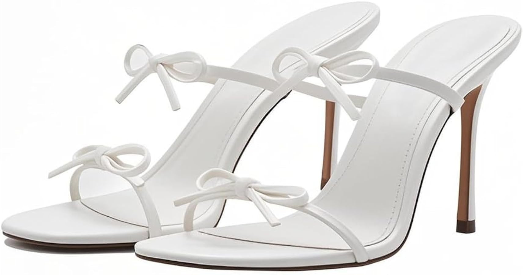 YIYA Women's Cherry Red Bow Kitten Heels Mules Sandals for Fall Open Square Toe Stiletto High Hee... | Amazon (US)