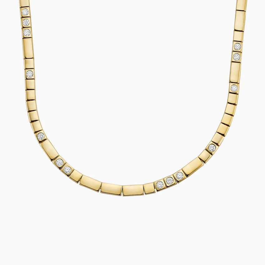 Love Decoded Personalized Diamond Necklace in 14K Yellow Gold | Brilliant Earth
