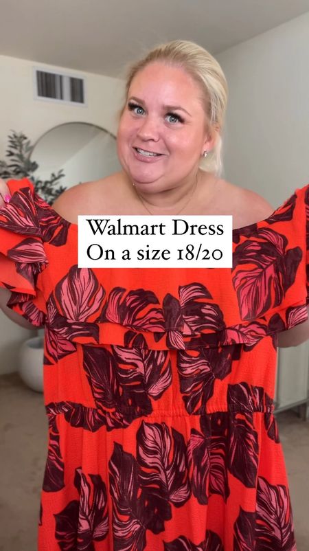 Plus size walmart dress
Wearing size 22 which is roomy - 20 would have been fine 

#LTKover40 #LTKfindsunder50 #LTKplussize