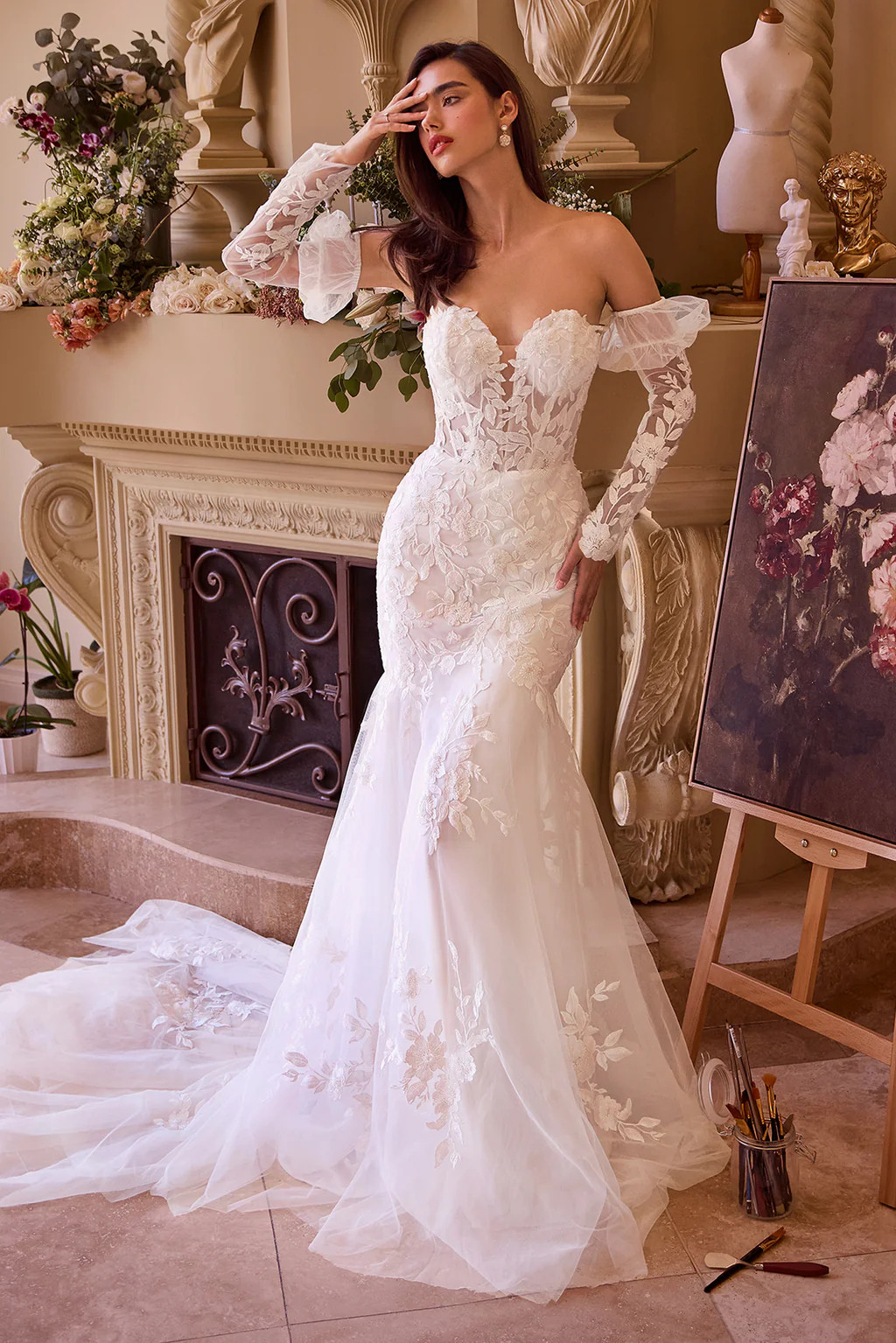 WL033 - Strapless Mermaid Bridal Gown & Sleeves - Andrea & Leo | Lady Black Tie