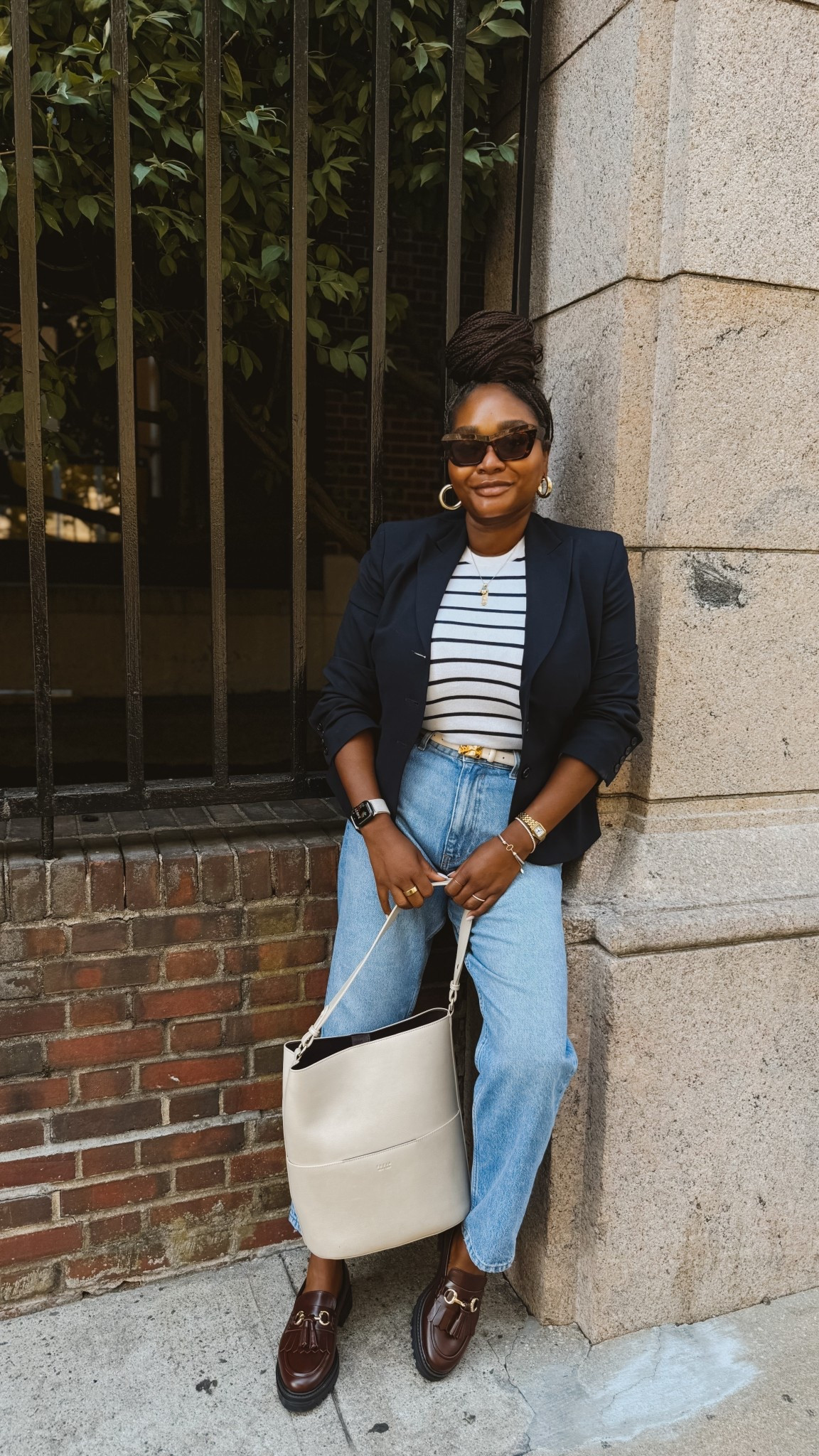 Wrapped up my first week back on campus in my third year of teaching 🤍 I was a little nervous about this semester, but the moment I stepped into class and saw my students, everything clicked back into place.

For my back-to-campus uniform, I’ve been living in classic staples: a striped tee, navy blazer, vintage-style denim, and loafers. Pulled together but still comfortable enough for a full day on my feet. Linking the exact (and similar) pieces for you 👇🏾 

#LTKxMadewell #LTKStyleTip #LTKWorkwear