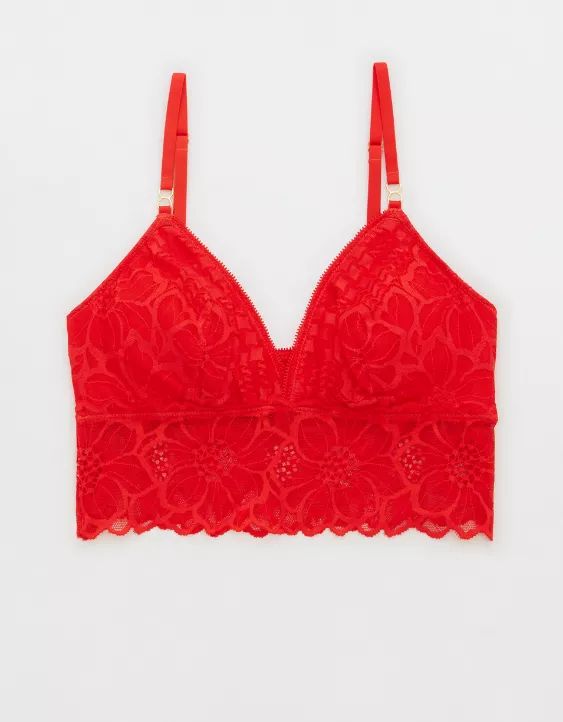 Aerie Snow Angel Lace Padded Bralette | Aerie