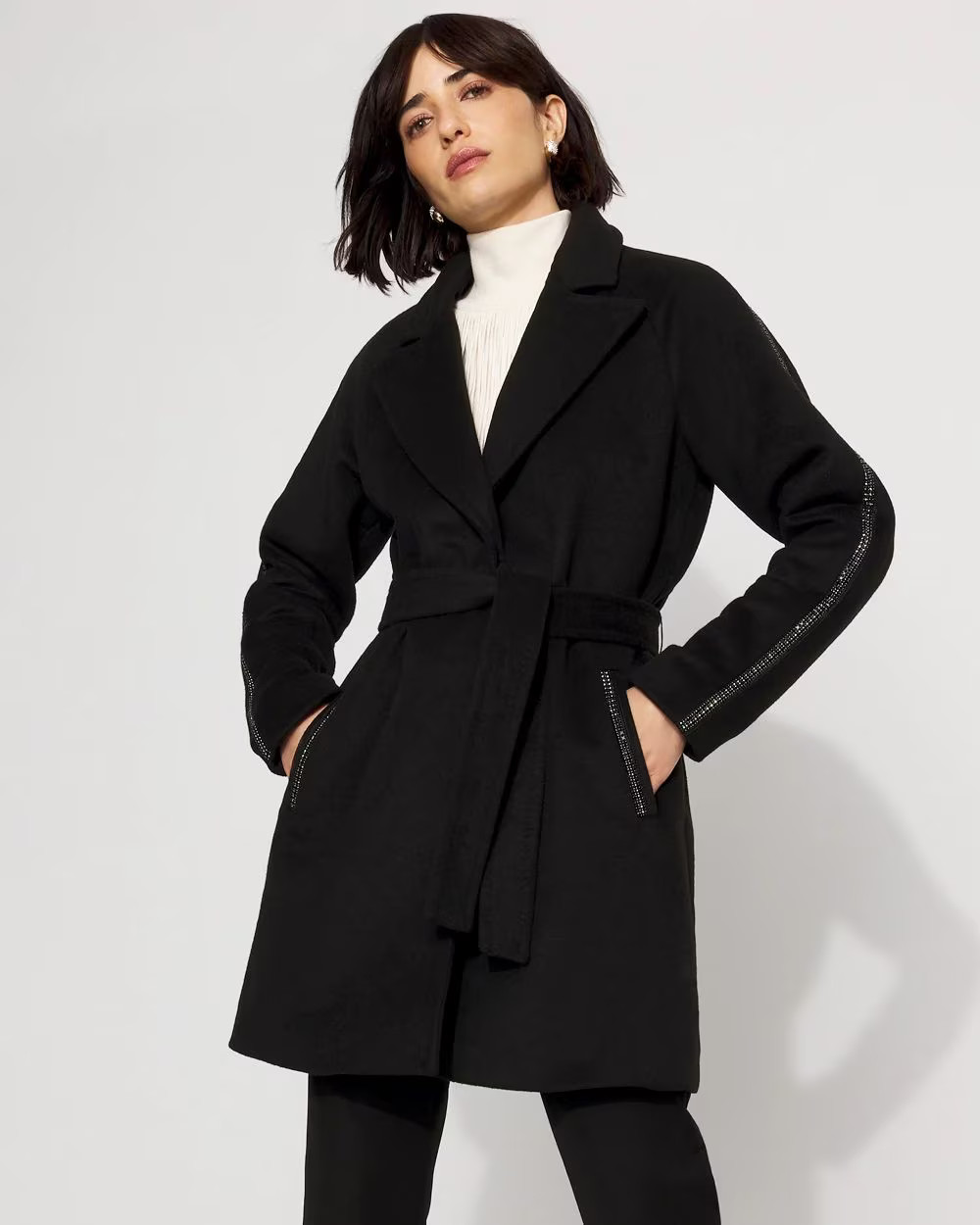 Embellished Wool-Blend Coat | White House Black Market | White House Black Market