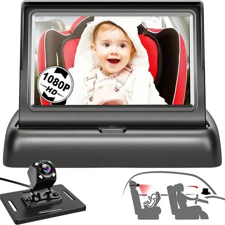 4.3 HD Screen Rear View Mirror Camera Car Back Seat Baby Monitor Night Vision Belt | Walmart (US)