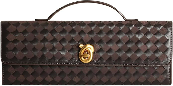 Woven Clutch Purses for Women, Leather Evening Clutch, Handmade Woven Shoulder Bag Crossbody Bag | Amazon (US)