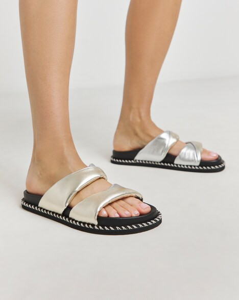 Simply Be Mica Soft Twist Leather Footbed Sandals Wide E Fit | JD Williams (UK)