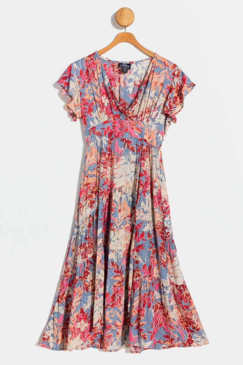 Lucille Tiered Floral Midi Dress | Francesca’s Collections