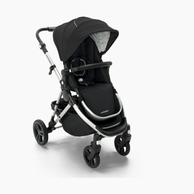 Mockingbird Single Stroller 2.0 in Black/Watercolor Canopy/Black Leather | Babylist