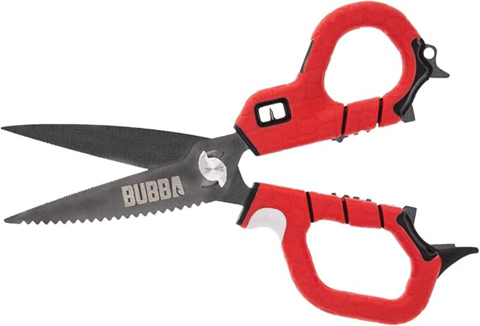 BUBBA Medium Shears Fishing Multi Tool - With Micro-Serrated Blades, Hook Eye Cleaner, Hook Sharp... | Amazon (US)