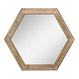 Stonebriar Decorative 24" Hexagon Hanging Wall Mirror with Natural Wood Frame and Attached Hanging B | Amazon (US)