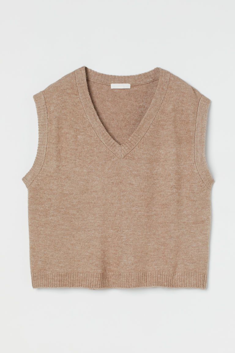 H & M - V-neck Sweater Vest - Beige | H&M (US + CA)