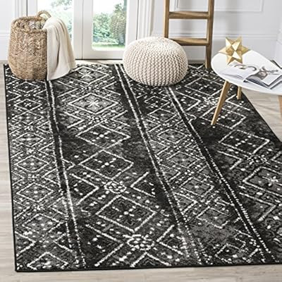 Safavieh Adirondack Collection ADR111C Contemporary Bohemian Distressed Area Rug, 3' x 5', Black/... | Amazon (US)
