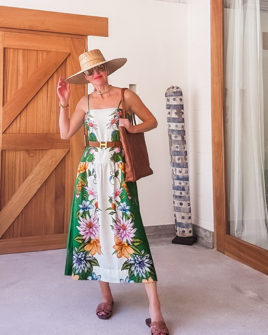 A gorgeous summer / vacation dress by Farm Rio. The strategic floral print and color-blocking is very slimming! Fit runs true to size. 

~Erin xo

#LTKSeasonal #LTKTravel