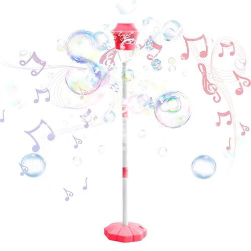 2026 New Bubble Machine for Kids, 47" Rechargeable Automatic Bubble Maker with Light Music, 3-Level Adjustable Heights, Detachable Bubble Wand for Outdoor Party Wedding, Includes Bubble Solution | Amazon (US)