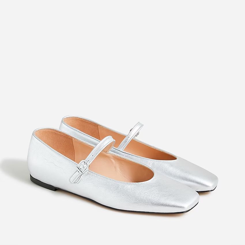 Anya Mary Jane flats in metallic leather | J.Crew US