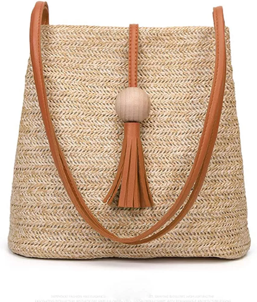 Summer Straw Handbag Round Handle Woven EC