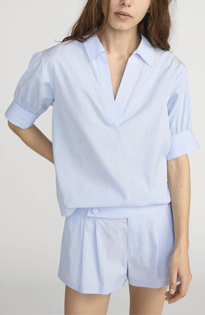 The Stripe V-Neck Popover Top | Nordstrom