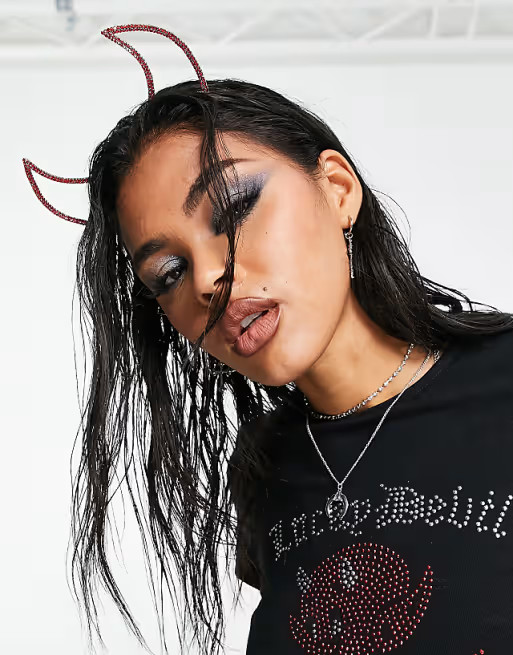 ASOS DESIGN Halloween headband with crystal devil horns | ASOS (Global)