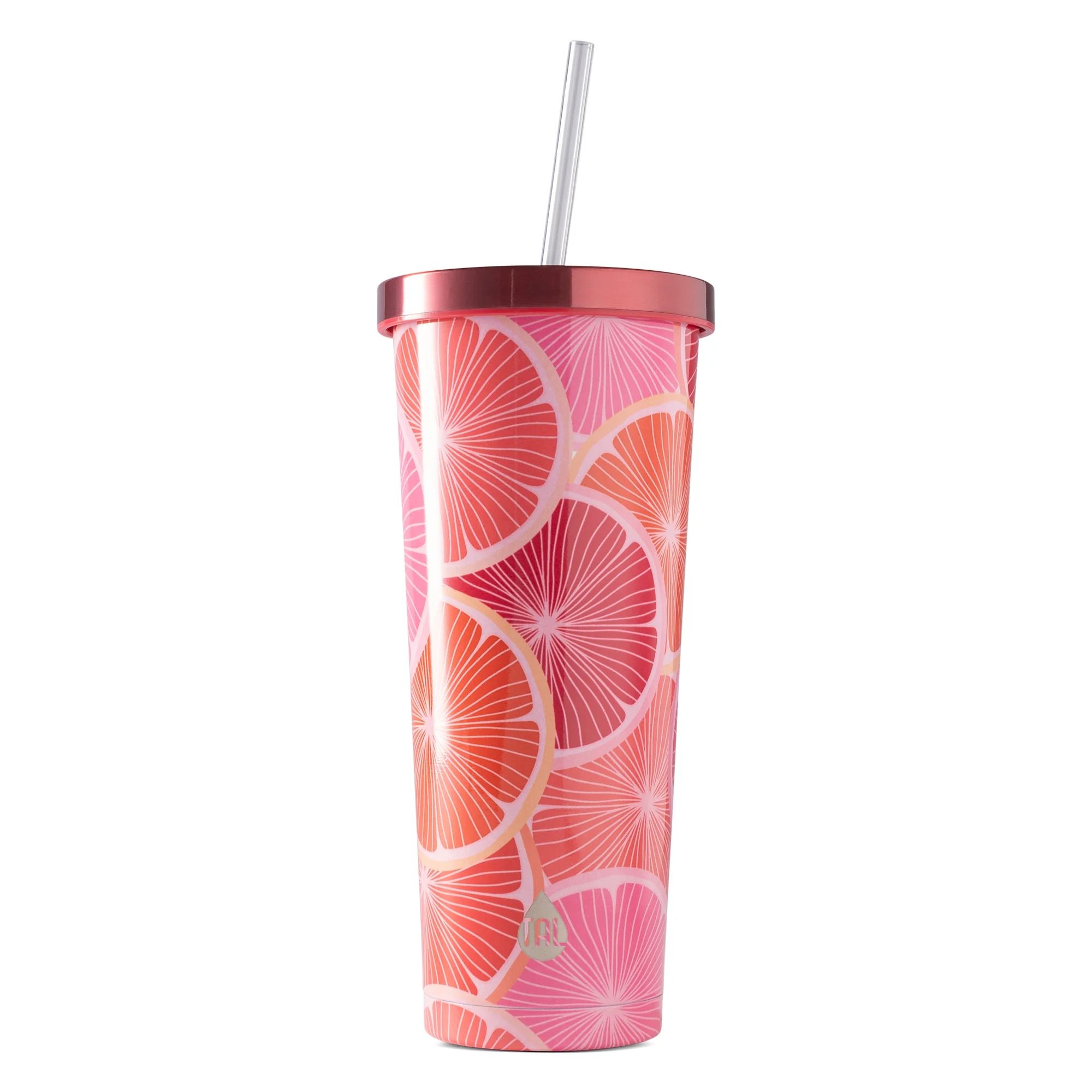 TAL Stainless Steel Ivy Tumbler with Straw 24oz, Grapefruit | Walmart (US)
