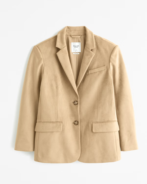 Faux Suede Slouchy Blazer | Abercrombie & Fitch (US)