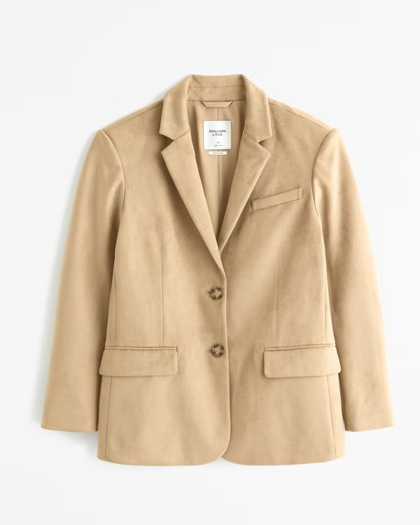 Faux Suede Slouchy Blazer | Abercrombie & Fitch (US)