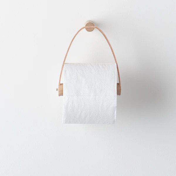Oak + Leather Tissue Holder | Schoolhouse