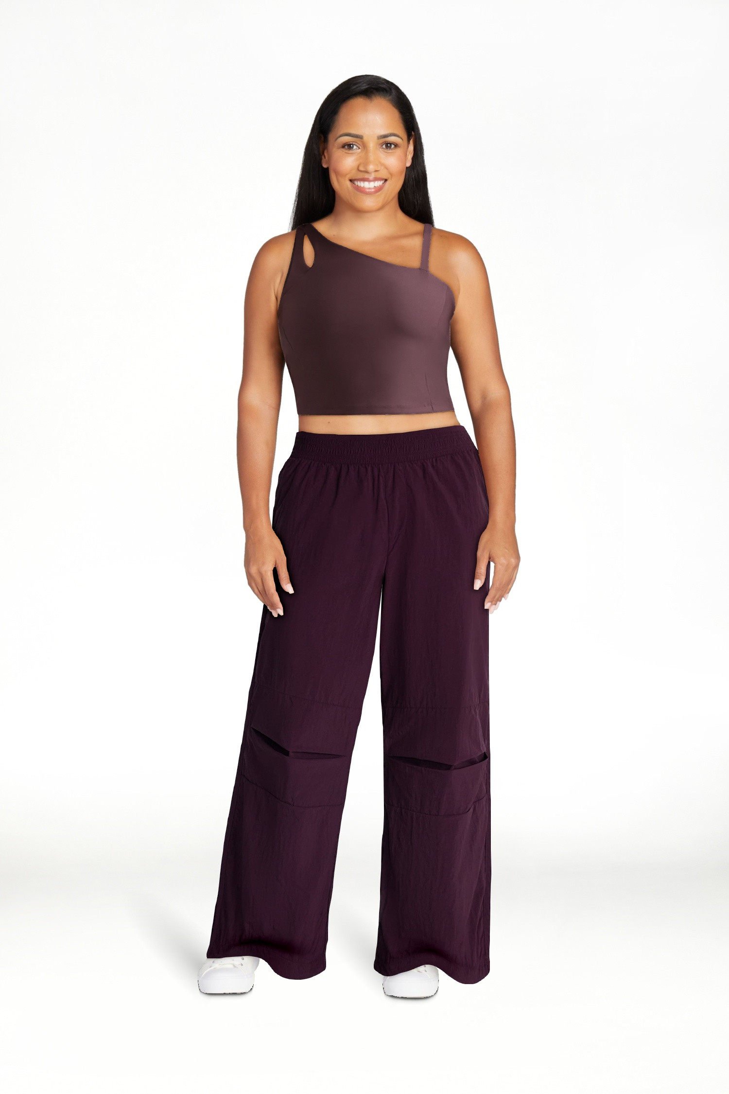 Avia Women's and Women's Plus Crinkle Pants with Pleated Knees, 30" Inseam, Sizes XS-4X | Walmart (US)