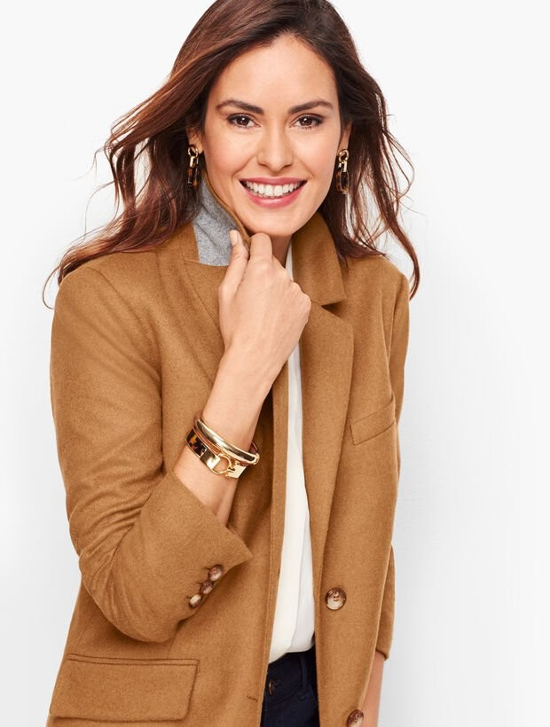 Brushed Italian Wool Long Blazer | Talbots