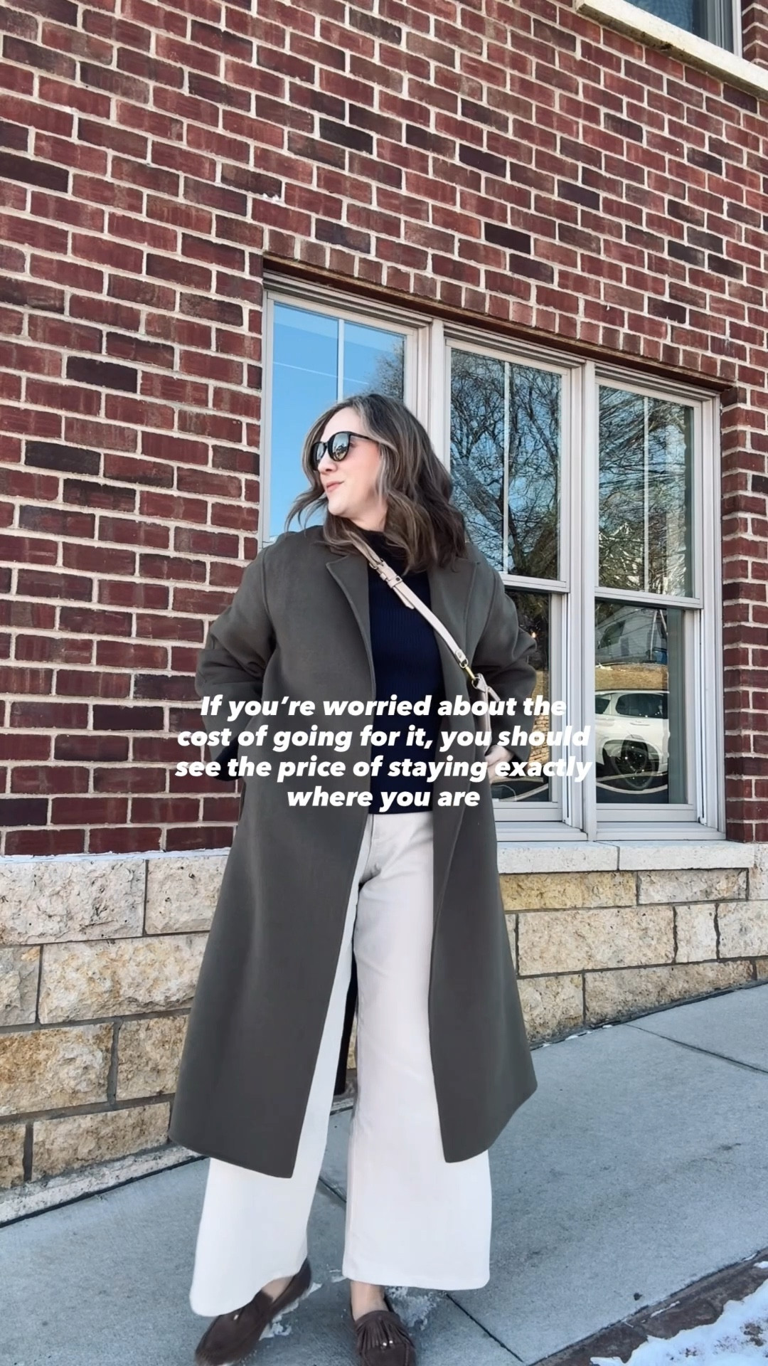 OOTD 
Wool Coat- Mango - sold out but I’ll link others :) 
Roll Neck Sweater- Jcrew - tts or go up a size for extra cozy 
Jeans - Target - tts 
Bag- Abby Alley 
Loafers- Freda Salvador- sizes 8 and up go up half a size - Code: Jena10 
Sunnies - Maui Jim 
Makeup - Merit 
Lips- Versed color - spice with Osea- Lip Booster on top 

#LTKstorytime #LTKselfcare #LTKvlog