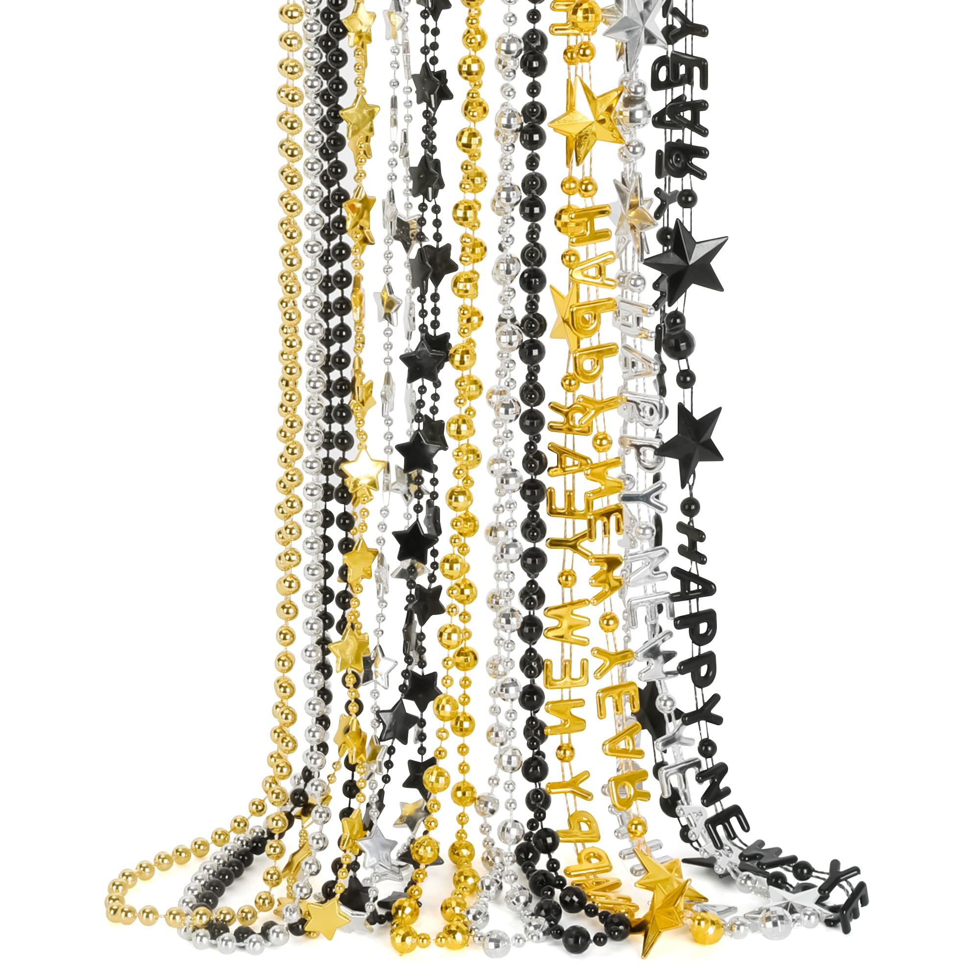 New Years Necklace Accessories, 100PCS New Years Eve Bead Necklaces Party Supplies 2026, 12 Kinds... | Amazon (US)