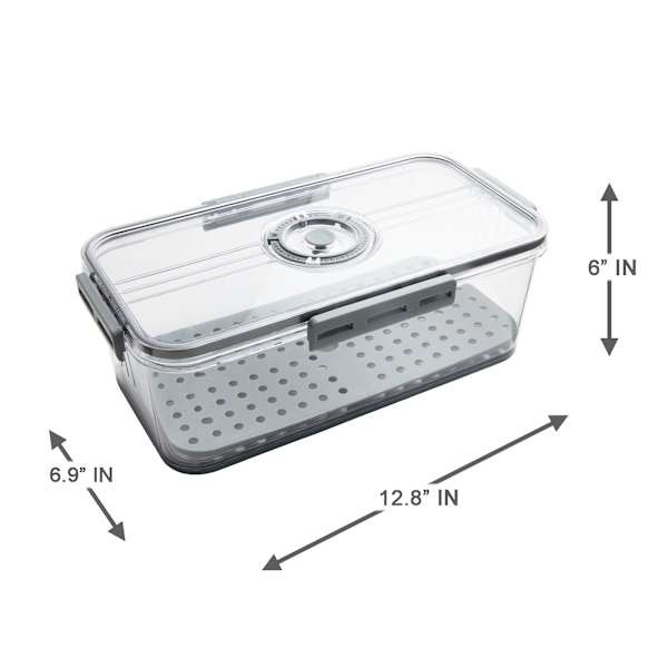 Grey Produce Fridge Storage with Date Marker Lid, 1.5L | At Home