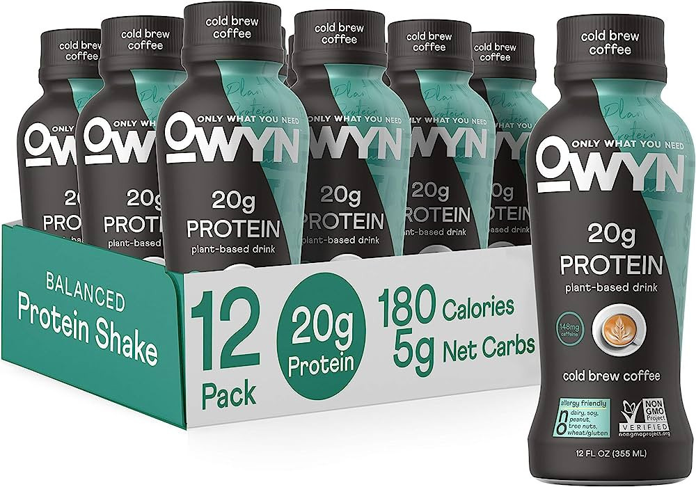 OWYN 100% Vegan Plant-Based Protein Shake, Cold Brew Coffee, 12 Pack, with 20g Plant Protein, Ome... | Amazon (US)