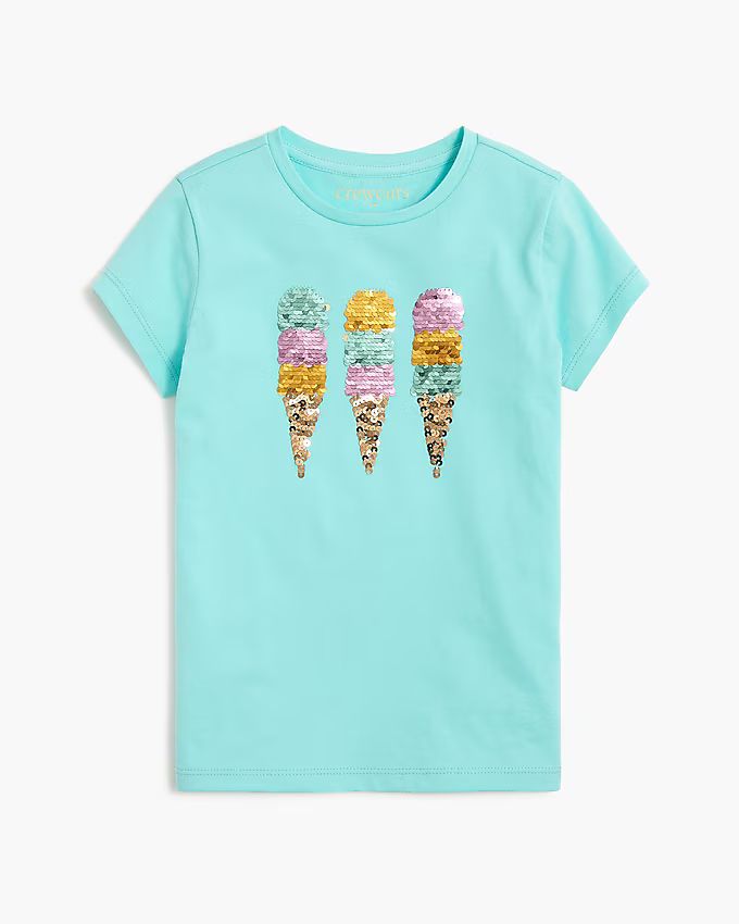Girls' sequin ice cream graphic tee | J.Crew Factory