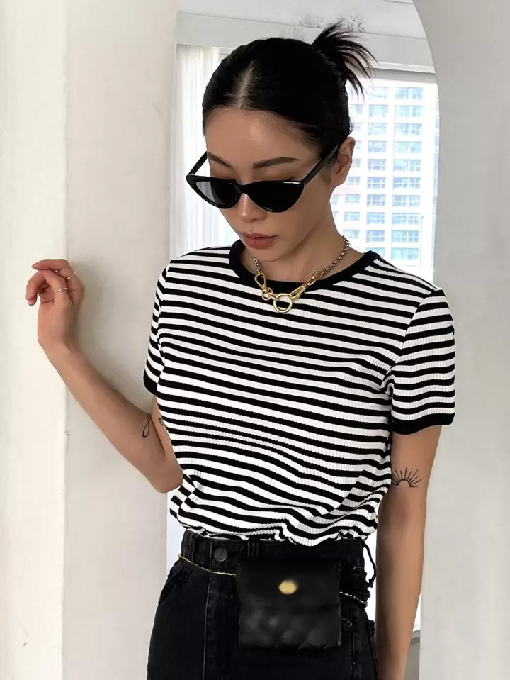 DAZY Listrado ocasional Camiseta | SHEIN