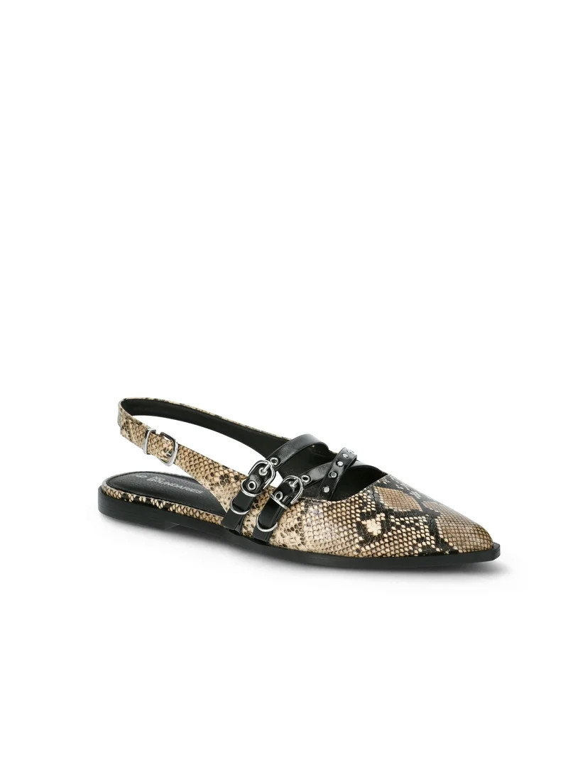 No Boundaries Women's Strappy Flats | Walmart (US)