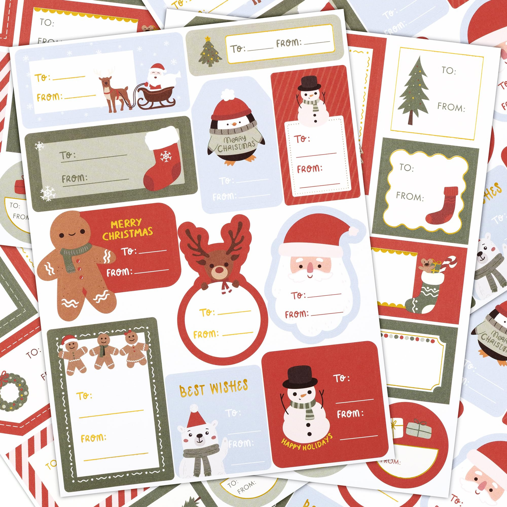 Beautiful Christmas Gift Tag Stickers - 110 Quality Holiday Sticker Labels for Personalizing Your... | Amazon (US)