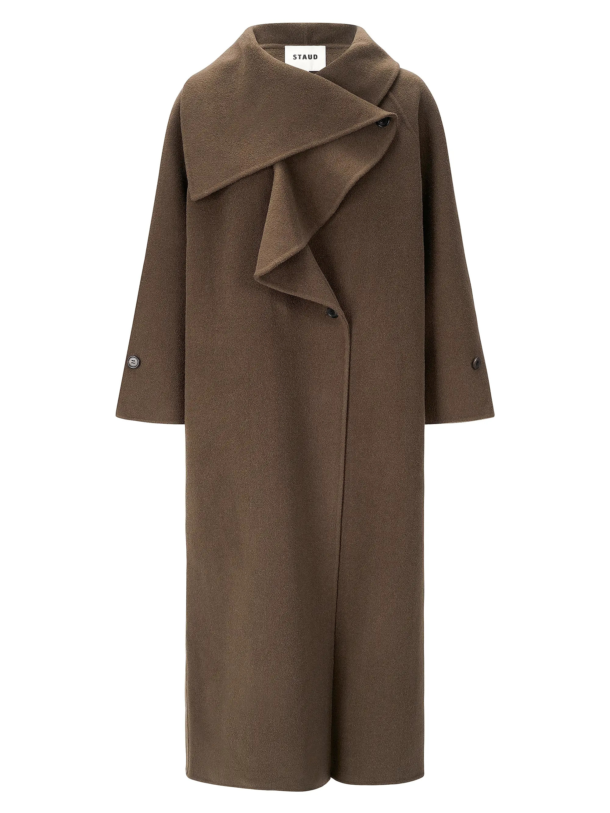 Noah Wool-Blend Asymmetric-Lapel Long Coat | Saks Fifth Avenue