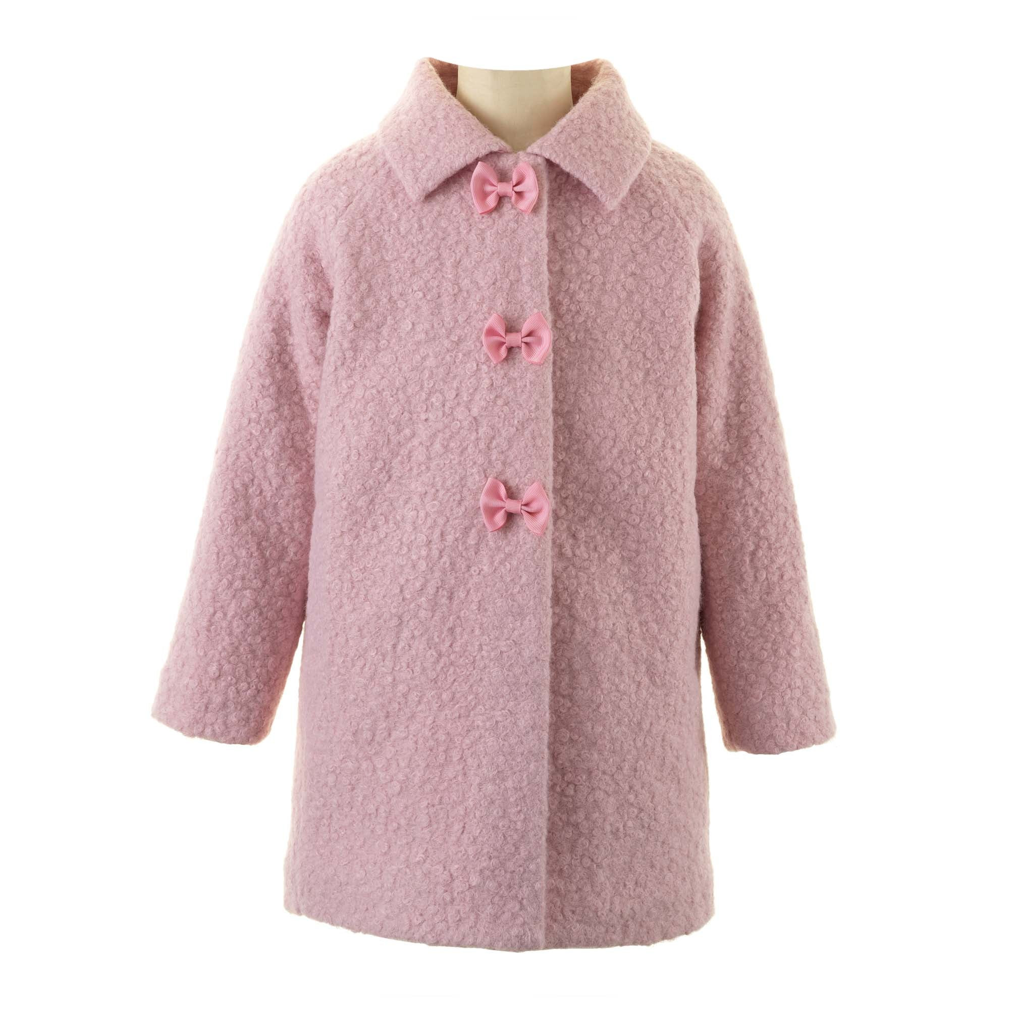 Pink Bow Bouclé Coat | Rachel Riley