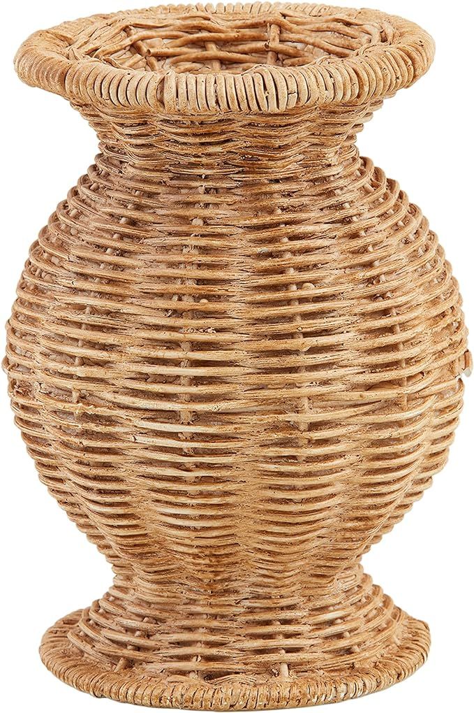Mud Pie Wide Resin Basket Weave Vase; 6 1/2" x 4 1/4" Dia | Amazon (US)