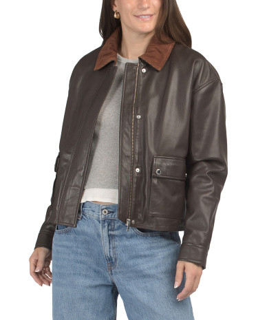 Leather Barn Jacket | Midweight Jackets | Marshalls | Marshalls