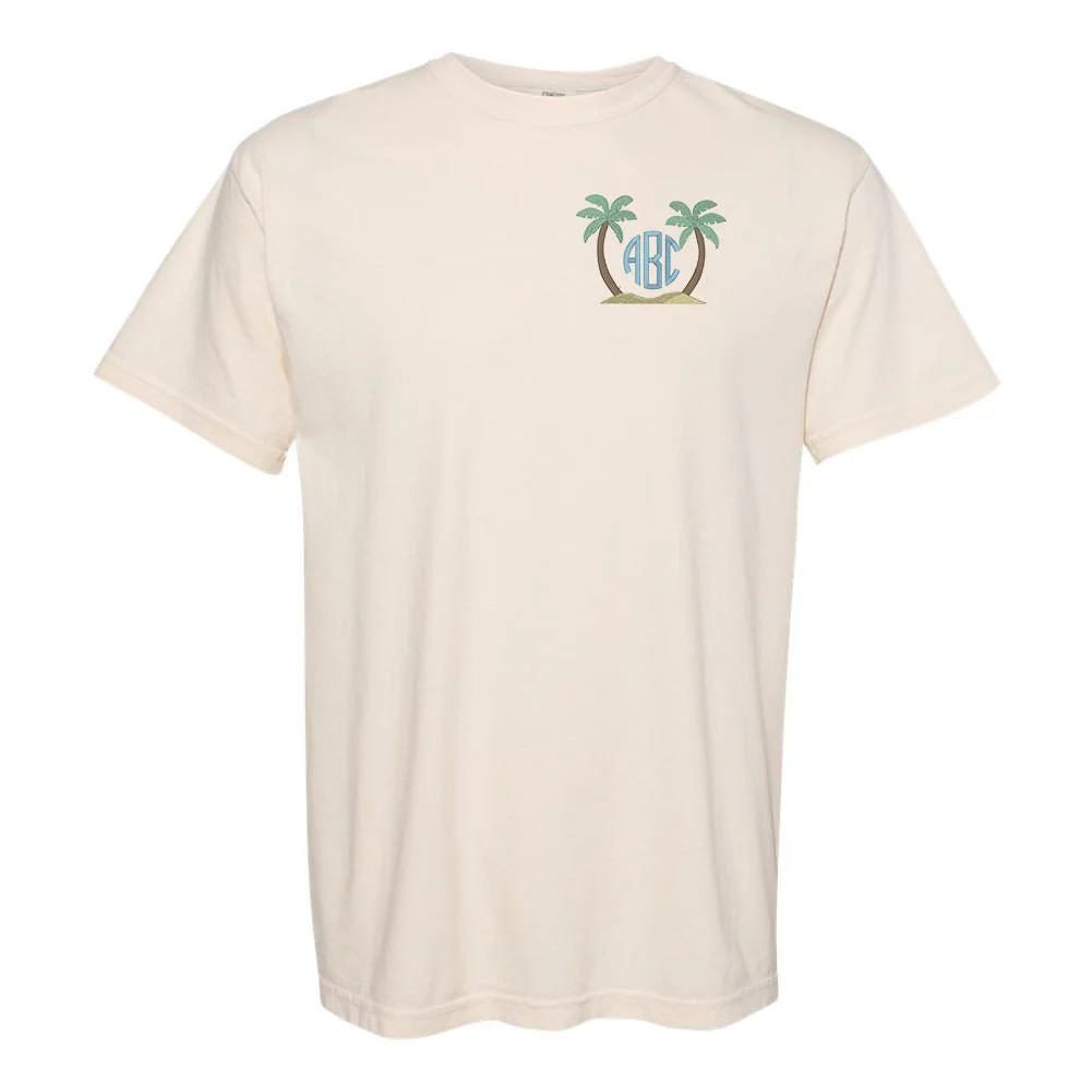 Monogrammed Palm Trees Comfort Colors T-Shirt | United Monograms