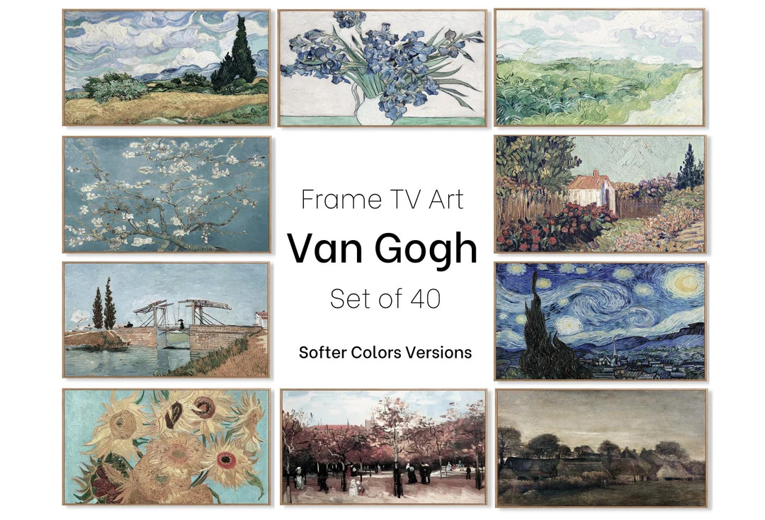Set of 40 Samsung Frame TV 4K Art. Van Gogh Famous Paintings Collection. Softer Colors Van Gogh A... | Etsy (US)
