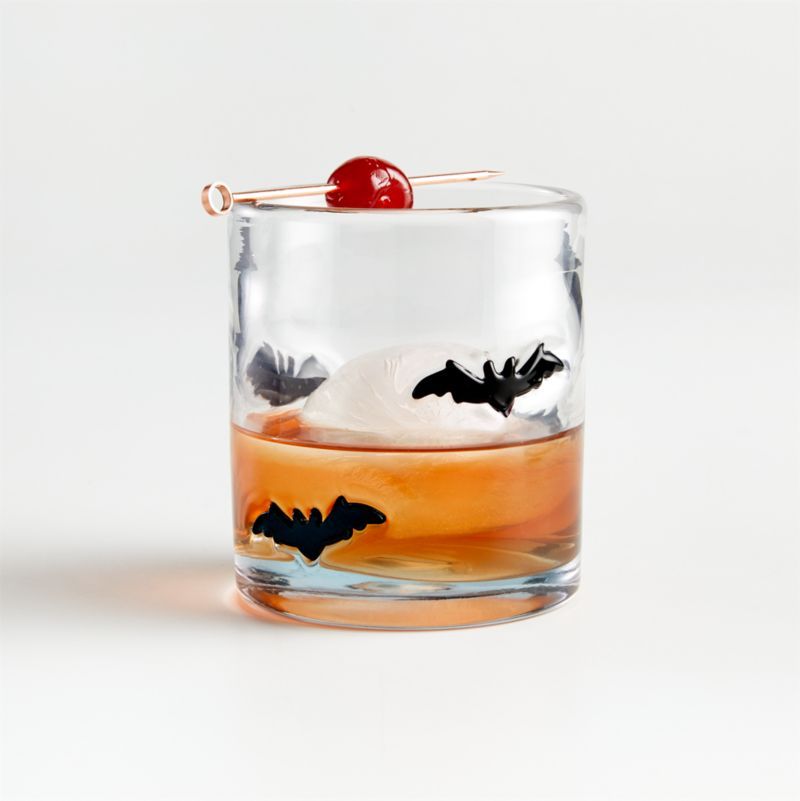 Bats Double Old-Fashioned Halloween Glass + Reviews | Crate & Barrel | Crate & Barrel